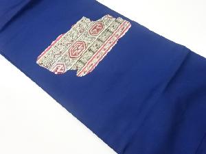 抽象横段に幾何学模様織出し名古屋帯